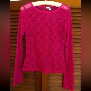Pink Mesh Long Sleeve Top Women’s